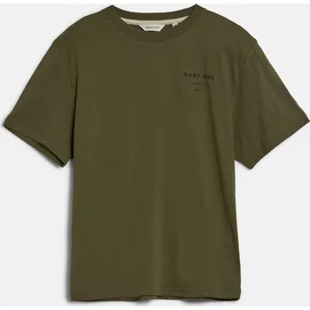 Dívčí tričko TRIČKO GANT GRAPHIC SCRIPT RELAXED T-SHIRT JUNIPER GREEN