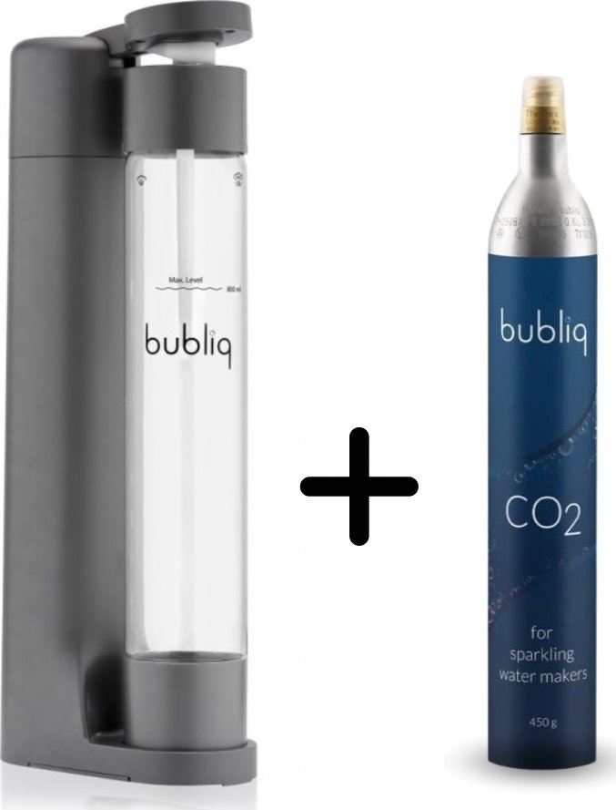Výrobník sody bubliq matná šedá Varianta: s bombičkou CO2 450 g (85 l)