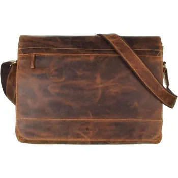 Pánská aktovka GREENBURRY Kožená taška přes rameno Finley 1766B-25 hnědá