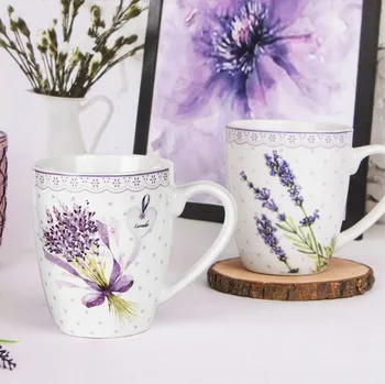 Hrnek 340ml LEVANDULE, new bone