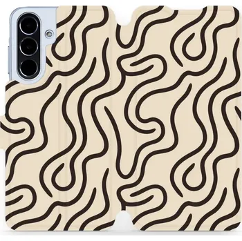 Pouzdro na mobilní telefon Flipové pouzdro Mobiwear - Samsung Galaxy A56 5G - VA60S Linky (Knížkové flip pouzdro, obal, kryt na mobil Samsung Galaxy A56 5G - VA60S Linky, materiál Umělá kůže + TPU - ochrana 360°, stojánek, silikonová vanička, magnetické zavírání)