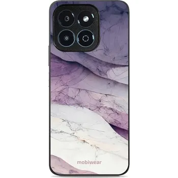 Pouzdro na mobilní telefon Lesklý kryt Mobiwear Glossy - Honor X6b - G028G - Bílý a fialový mramor (Prémiové lesklé pouzdro, obal, kryt Mobiwear Glossy na mobil Honor X6b - G028G - Bílý a fialový mramor, materiál Plast + TPU silikon - krytí po všech stranách, neošoupatelný potisk,)