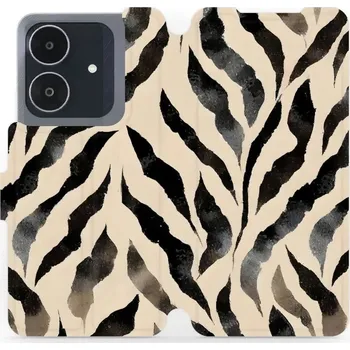 Pouzdro na mobilní telefon Flipové pouzdro Mobiwear - Realme Note 60 - VA53S Zebří (Knížkové flip pouzdro, obal, kryt na mobil Realme Note 60 - VA53S Zebří, materiál Umělá kůže + TPU - ochrana 360°, stojánek, silikonová vanička, magnetické zavírání)