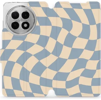 Pouzdro na mobilní telefon Flipové pouzdro Mobiwear - OnePlus 13R - VA59S Modrá a béžová šachovnice (Knížkové flip pouzdro, obal, kryt na mobil OnePlus 13R - VA59S Modrá a béžová šachovnice, materiál Umělá kůže + TPU - ochrana 360°, stojánek, silikonová vanička, magnetické zavírání