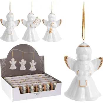 Vánoční dekorace Anděl 6 cm, závěs, 3druhy