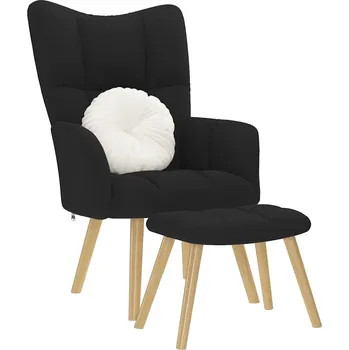Křeslo Relaxační křeslo s podnožkou černé textil Černý4016780