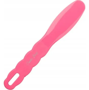 Kosmetická špachtle lopatka na ošetření pleťových masek a alginátových masek, růžová, 18,8 cm