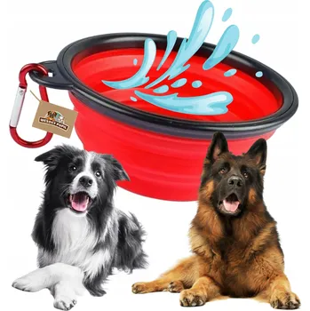 Miska pro psa Skládací (cestovní) silikonová miska Wesoły Pupil černá 1 l