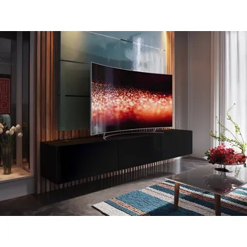 Obývací stěna MOB Brassica (černá + černý lesk)