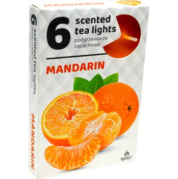 Svíčka Admit Čajové svíčky - Mandarinka 6 ks Doba hoření: 4 h