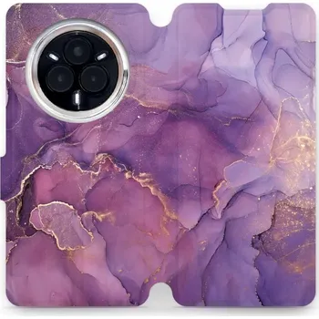 Pouzdro na mobilní telefon Flipové pouzdro Mobiwear - Realme 14 Pro 5G - VP20S Fialový mramor (Knížkové flip pouzdro, obal, kryt na mobil Realme 14 Pro 5G - VP20S Fialový mramor, materiál Umělá kůže + TPU - ochrana 360°, stojánek, silikonová vanička, magnetické zavírání)