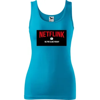 Dámské tílko s potiskem Netflink Velikost: L, Barva: Tyrkysová