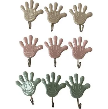 Věšák Háček- 3ks-RUKA (3103), samolep., kov/plast