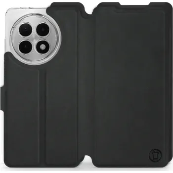 Pouzdro na mobilní telefon Flipové pouzdro Mobiwear Semiš - OnePlus 13R - Černé (Knížkové semišové flip pouzdro, obal, kryt na mobil OnePlus 13R - Černé, materiál semiš + TPU, ochrana 360°, stojánek, silikonová vanička, magnetické zavírání)