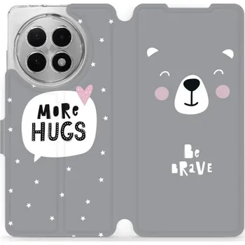 Pouzdro na mobilní telefon Flipové pouzdro Mobiwear - OnePlus 13R - MH06P Be brave - more hugs (Knížkové flip pouzdro, obal, kryt na mobil OnePlus 13R - MH06P Be brave - more hugs, materiál Umělá kůže + TPU - ochrana 360°, stojánek, silikonová vanička, magnetické zavírání)