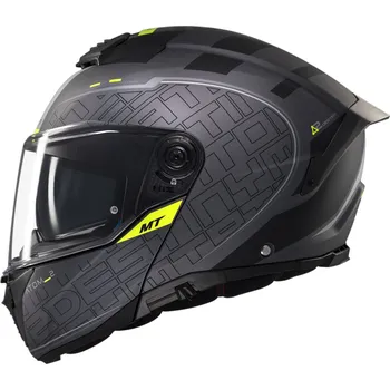 Helma na motorku MT Helmets Výklopná helma na motorku MT Atom 2 SV Destiny matná černo-šedá M