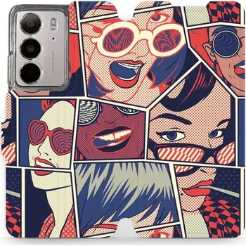 Pouzdro na mobilní telefon Flipové pouzdro Mobiwear - Realme C75 - VP18P Komiks (Knížkové flip pouzdro, obal, kryt na mobil Realme C75 - VP18P Komiks, materiál Umělá kůže + TPU - ochrana 360°, stojánek, silikonová vanička, magnetické zavírání)