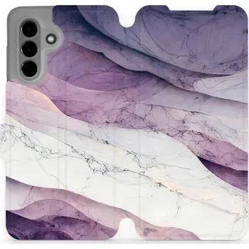Pouzdro na mobilní telefon Flipové pouzdro Mobiwear - Samsung Galaxy A26 5G - VP31S Bílý a fialový mramor (Knížkové flip pouzdro, obal, kryt na mobil Samsung Galaxy A26 5G - VP31S Bílý a fialový mramor, materiál Umělá kůže + TPU - ochrana 360°, stojánek, silikonová vanička,)