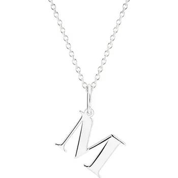 Náhrdelník GEMMAX Řetízek s písmenem „M“ bílé zlato - tiskací – zlatý šperk ryzosti 585/1000 v Dárkovém balení s Certifikátem GUSWN-43541-25841