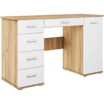 Psací stůl Psací stůl do studentského pokoje ABS B2 - Agat Dub Zlatý / Bílá 124x75 cm