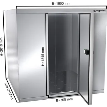 Vinotéka G.Gastro Nerezový chladicí box - 1,8 x 2,1 m - výška: 2,01 m - 5,88 m³