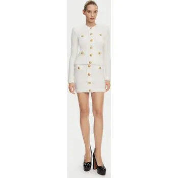 Dámská sukně Balmain Mini sukně DF1LB292KH10 Bílá Slim Fit 38