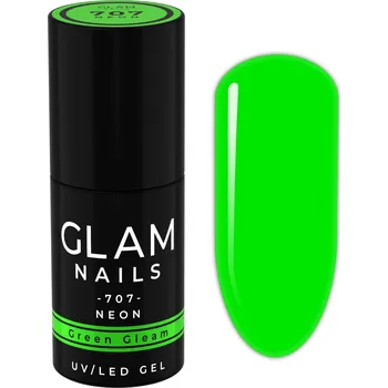 Lak na nehty Hybridní lak Glam Nails 707 Green Gleam 6ml
