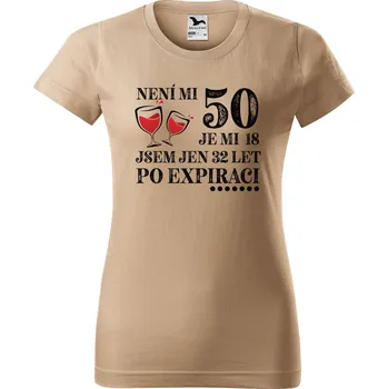 Dámské tričko s potiskem Po expiraci Barva trička: Písková - 08, Velikost: L