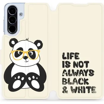 Pouzdro na mobilní telefon Flipové pouzdro Mobiwear - Samsung Galaxy A56 5G - M041S Panda - life is not (Knížkové flip pouzdro, obal, kryt na mobil Samsung Galaxy A56 5G - M041S Panda - life is not, materiál Umělá kůže + TPU - ochrana 360°, stojánek, silikonová vanička, magnetické)