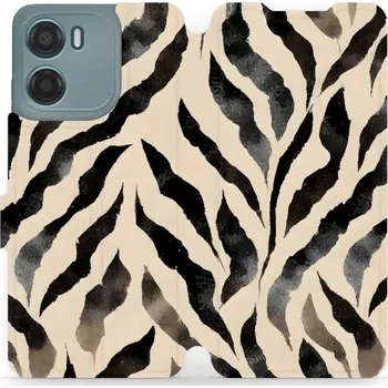 Pouzdro na mobilní telefon Flipové pouzdro Mobiwear - Motorola Moto G05 - VA53S Zebří (Knížkové flip pouzdro, obal, kryt na mobil Motorola Moto G05 - VA53S Zebří, materiál Umělá kůže + TPU - ochrana 360°, stojánek, silikonová vanička, magnetické zavírání)