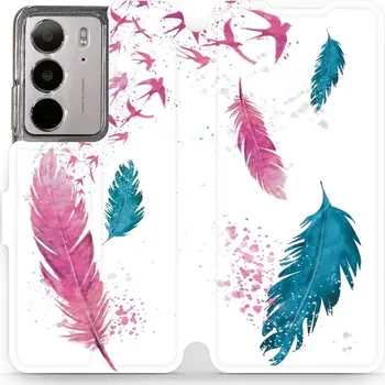 Pouzdro na mobilní telefon Flipové pouzdro Mobiwear - Realme C75 - MR08S Pírka (Knížkové flip pouzdro, obal, kryt na mobil Realme C75 - MR08S Pírka, materiál Umělá kůže + TPU - ochrana 360°, stojánek, silikonová vanička, magnetické zavírání)