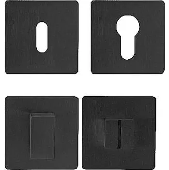 Dveřní kování Dveřní rozeta MP HR 3SM (BS - Černá matná), Otvor pro obyčejný klíč BB, MP BS (černá mat)