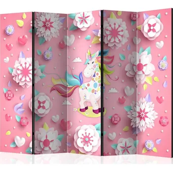 Paraván Paraván 5-dílný - Jednorožec v květináči II