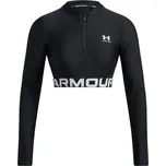 Dámské Tričko s dlouhým rukávem UNDER ARMOUR HEATGEAR RIB 1/4 ZIP LS 1388692-001 – Černá L