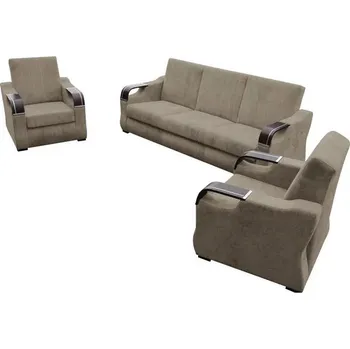 Sedací souprava Sedací souprava BERGIMIO 3+1+1 světle hnědá