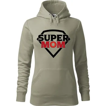 Pánská mikina Dámská mikina Super mom Velikost (žena): 2XL, Vyberte barvu: Světlá khaki