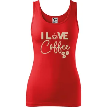 Dámské tílko s potiskem I love coffee Velikost: L, Barva: Červená