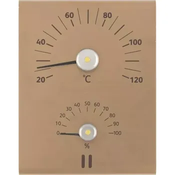 Teploměr a vlhkoměr do sauny Rento AL - 20-120°C, 0-100%, šampáň, 0.251kg (176871)