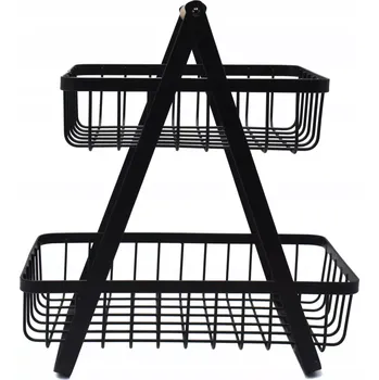 Koš na ovoce a zeleninu kovový dekorativní stojan dvoupatrový