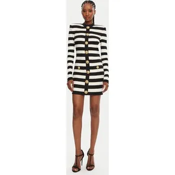 Dámské šaty Balmain Úpletové šaty DF1R9193JI70 Černá Regular Fit 40