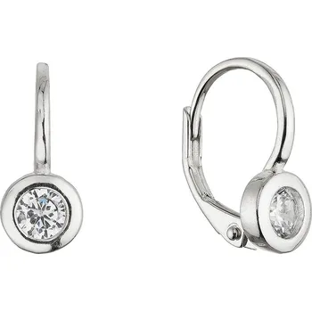 Náušnice Stříbrné náušnice kulaté se zirkonem 11617.1