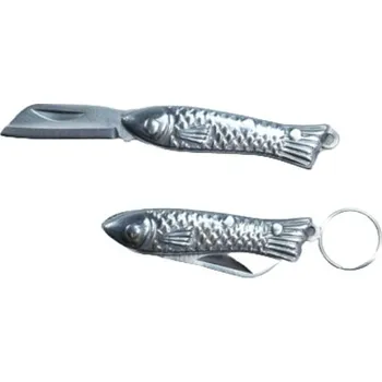 Kuchyňský nůž Nůž-přívěšek Rybička, 3,3cm, roztažený 5,3cm, kov
