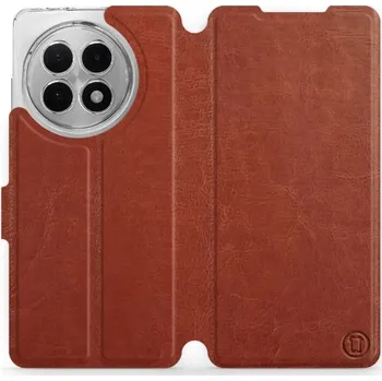 Pouzdro na mobilní telefon Flipové pouzdro Mobiwear - OnePlus 13R - Hnědé a šedé (Knížkové flip pouzdro, obal, kryt na mobil OnePlus 13R - Hnědé a šedé, materiál Umělá kůže + TPU - ochrana 360°, stojánek, silikonová vanička, magnetické zavírání)