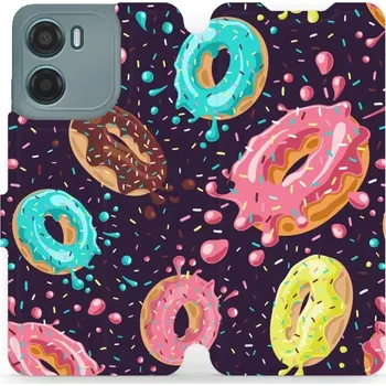 Pouzdro na mobilní telefon Flipové pouzdro Mobiwear - Motorola Moto G05 - VP19S Donutky (Knížkové flip pouzdro, obal, kryt na mobil Motorola Moto G05 - VP19S Donutky, materiál Umělá kůže + TPU - ochrana 360°, stojánek, silikonová vanička, magnetické zavírání)