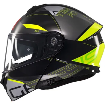 Helma na motorku MT Helmets Vyklápěcí helma na motorku MT Genesis SV Atempo černo-šedo-fluo žlutá XL