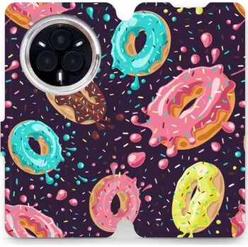 Pouzdro na mobilní telefon Flipové pouzdro Mobiwear - Realme 14 Pro 5G - VP19S Donutky (Knížkové flip pouzdro, obal, kryt na mobil Realme 14 Pro 5G - VP19S Donutky, materiál Umělá kůže + TPU - ochrana 360°, stojánek, silikonová vanička, magnetické zavírání)