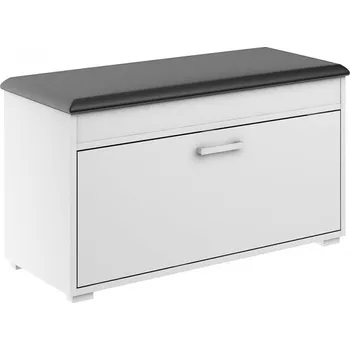 Botník Botník se sedákem do předsíně Fala 1 - Agat Bílá / Šedá 84x49 cm