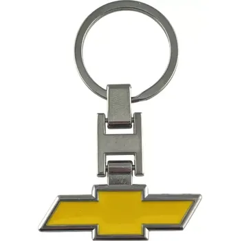 Přívěšek na klíče CHEVROLET kovový žlutý, včetně kroužku na klíče