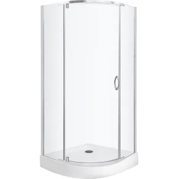 Novoterm Čtvrtkruhový sprchový kout NV-Splash 80x80 chrom/transparent + vanička