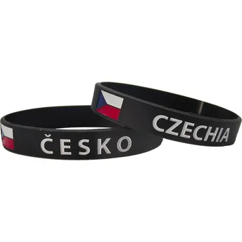Náramek Náramek silikonový Česko Czechia - černý